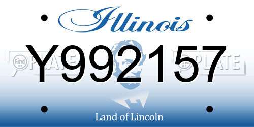 Y992157 Illinois License Plate