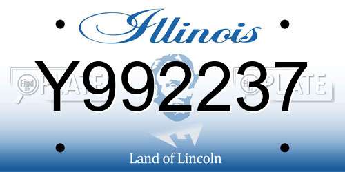 Y992237 Illinois License Plate