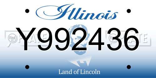 Y992436 Illinois License Plate