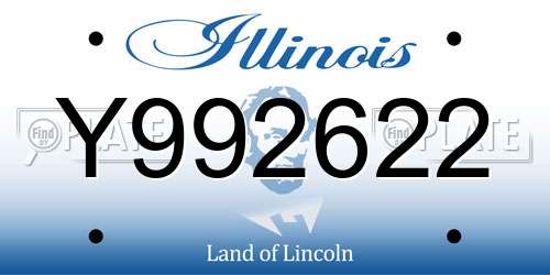 Y992622 Illinois License Plate