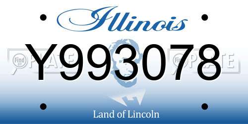 Y993078 Illinois License Plate
