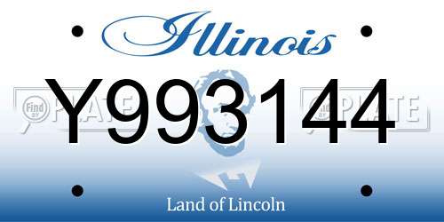 Y993144 Illinois License Plate
