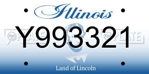 Y993321 Illinois License Plate