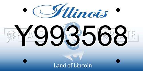 Y993568 Illinois License Plate