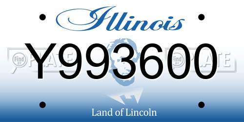 Y993600 Illinois License Plate