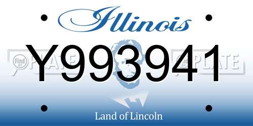 Y993941 Illinois License Plate