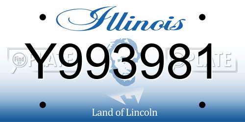 Y993981 Illinois License Plate