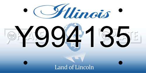 Y994135 Illinois License Plate