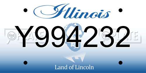 Y994232 Illinois License Plate