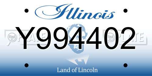 Y994402 Illinois License Plate