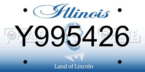 Y995426 Illinois License Plate