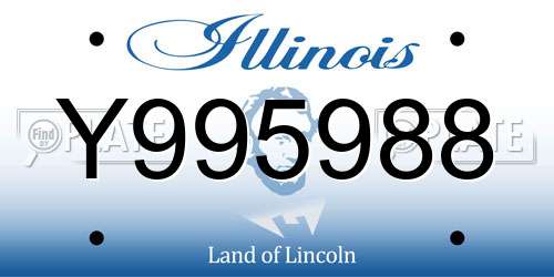 Y995988 Illinois License Plate