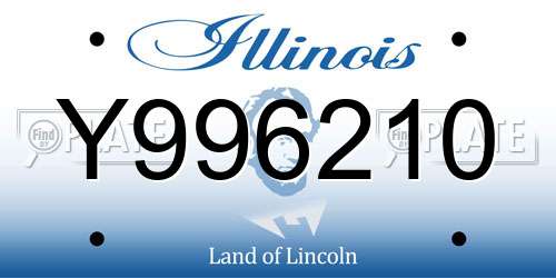 Y996210 Illinois License Plate