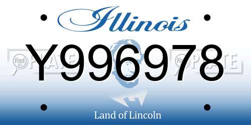 Y996978 Illinois License Plate