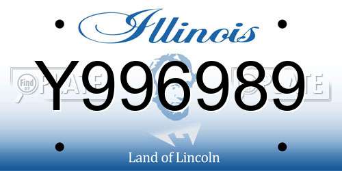 Y996989 Illinois License Plate
