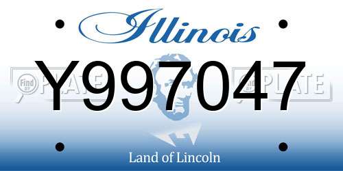 Y997047 Illinois License Plate
