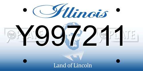 Y997211 Illinois License Plate