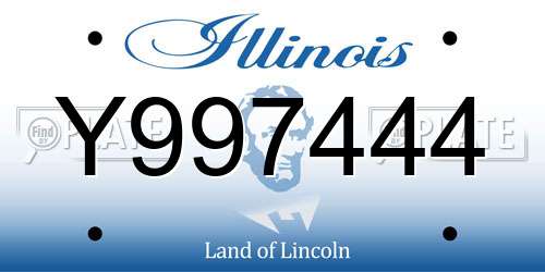 Y997444 Illinois License Plate