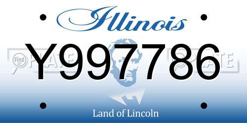 Y997786 Illinois License Plate