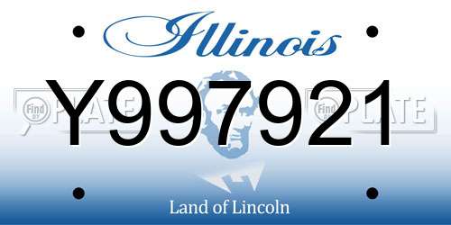 Y997921 Illinois License Plate