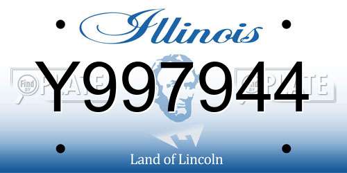 Y997944 Illinois License Plate