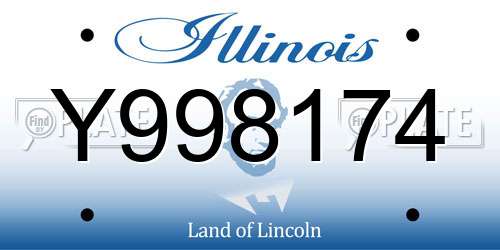 Y998174 Illinois License Plate
