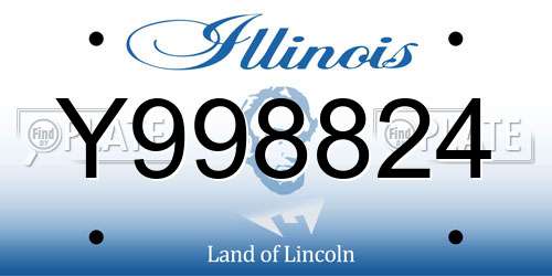 Y998824 Illinois License Plate