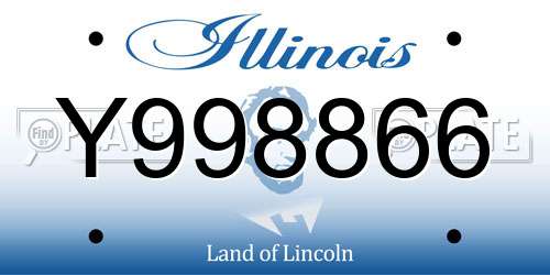 Y998866 Illinois License Plate