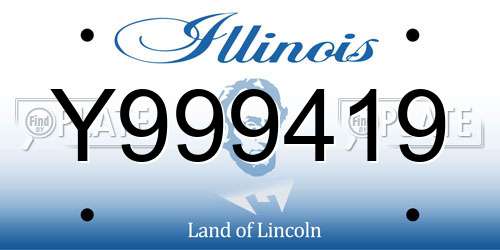 Y999419 Illinois License Plate