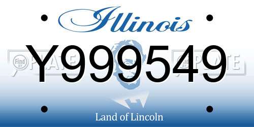 Y999549 Illinois License Plate