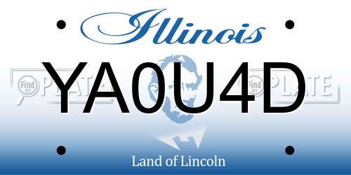 YA0U4D Illinois License Plate