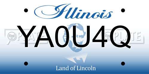 YA0U4Q Illinois License Plate