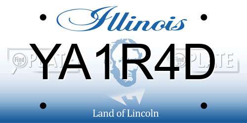 YA1R4D Illinois License Plate