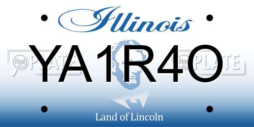 YA1R4O Illinois License Plate