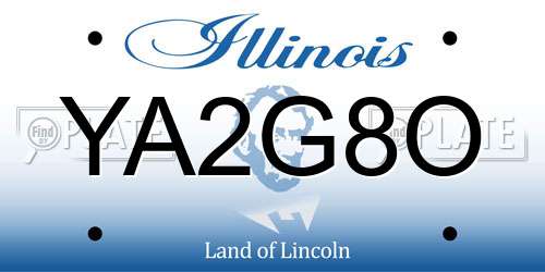 YA2G8O Illinois License Plate