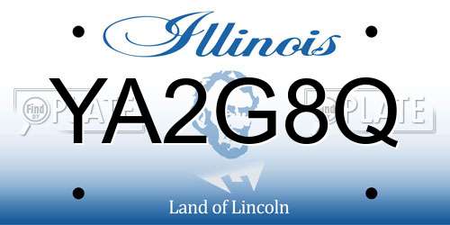 YA2G8Q Illinois License Plate