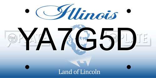 YA7G5D Illinois License Plate
