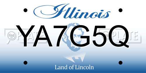 YA7G5Q Illinois License Plate