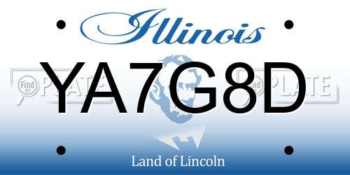 YA7G8D Illinois License Plate
