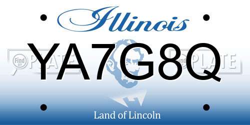 YA7G8Q Illinois License Plate