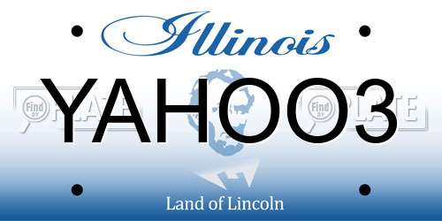 YAHOO3 Illinois License Plate