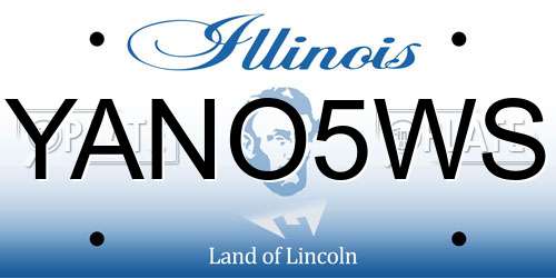 YANO5WS Illinois License Plate