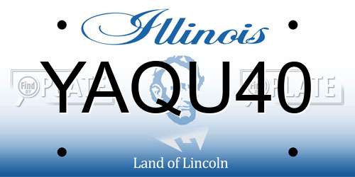YAQU40 Illinois License Plate