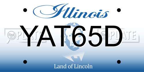 YAT65D Illinois License Plate