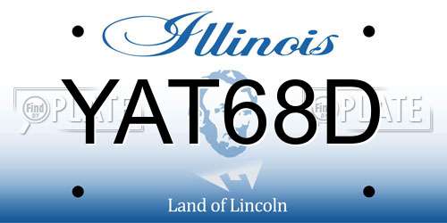 YAT68D Illinois License Plate