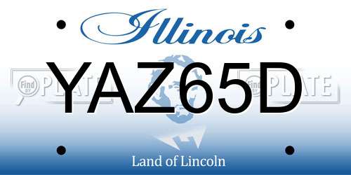 YAZ65D Illinois License Plate