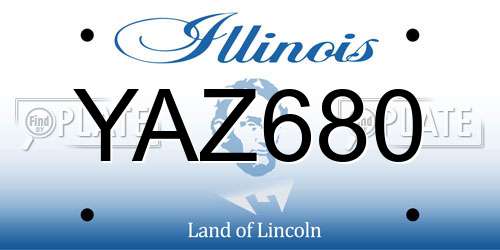 YAZ680 Illinois License Plate