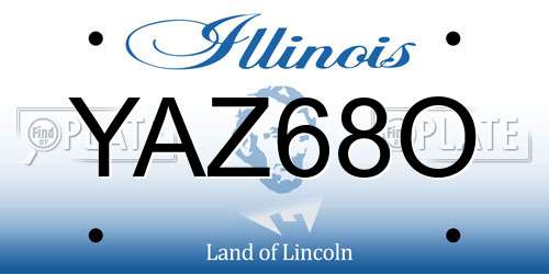 YAZ68O Illinois License Plate