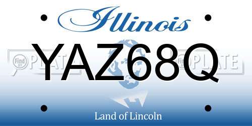 YAZ68Q Illinois License Plate