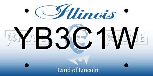 YB3C1W Illinois License Plate